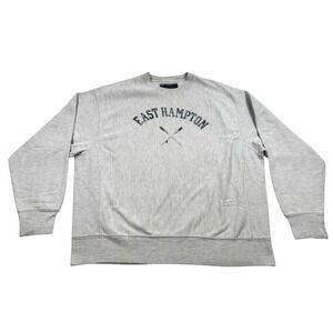 Vtg Champion Sweatshirt Mens Large Gray Reverse Weave East Hampton Oars Crewneck